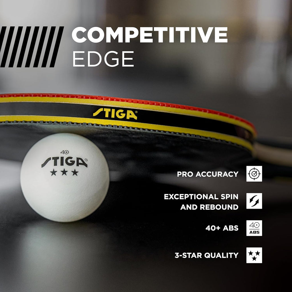 Stiga 3-Star Table Tennis Balls - High-Quality Performance | Perfect for Training & Competition