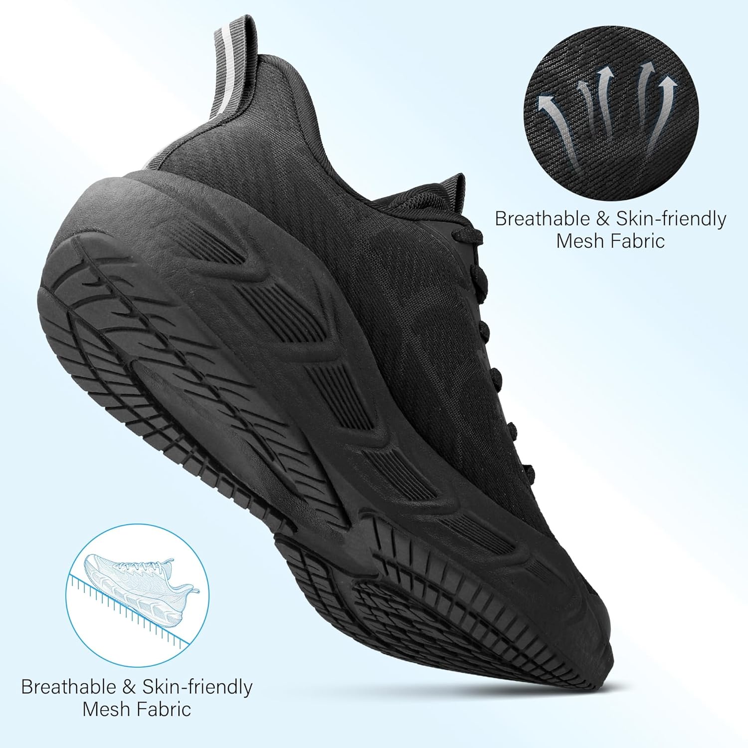 Skiennix Men's Cushioning Athletic Sneakers - Lightweight Non-Slip Running & Walking Shoes | Comfortable Gym Training