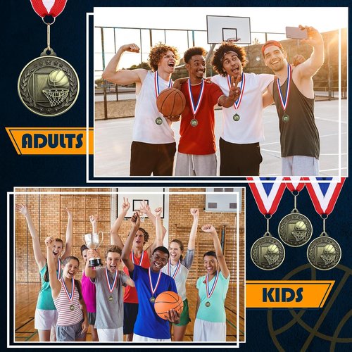 Misdary 12 Pack Medals - Kids Sports Awards with Neck Ribbons | Perfect for Competitions & Celebrations