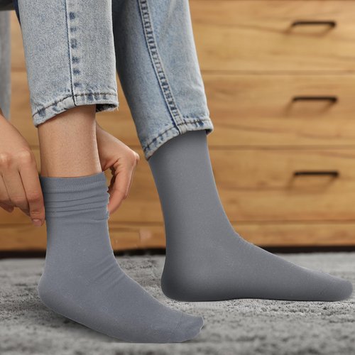 Croloose 4 Pairs Silk Liner Socks Ultra-lightweight Hiking Liners Calf Sweat Absorption Socks for Adult(Gray,L)