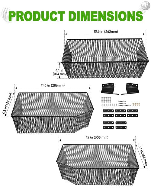 CYOOYC Golf Cart Front Inner Basket for EZGO TXT RVX VALOR Yamaha G29 Drive2 G16-G22 Club Car DS Tempo Modular Mesh Storage Tray Organizer for Extended Space (Club Car DS 2001+)