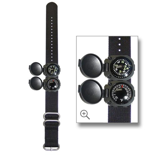 Sun Company ArmArmour 3 - Shielded Wrist Compass and Thermometer Combo with Rugged Tactical Zulu Strap