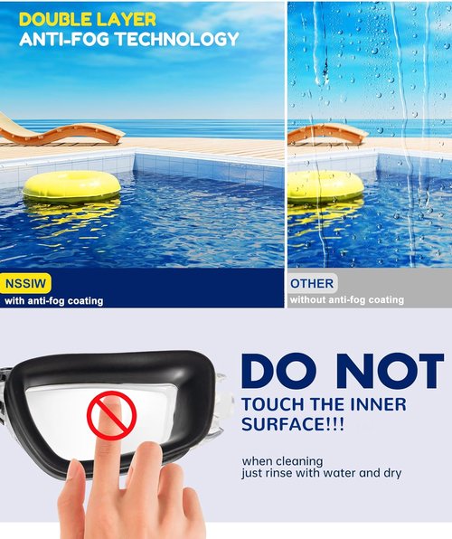 NSSIW Kids Swimming Goggles - Anti-Fog, Leak-Proof Design | 3-Pack for Ages 4-16, Boys & Girls