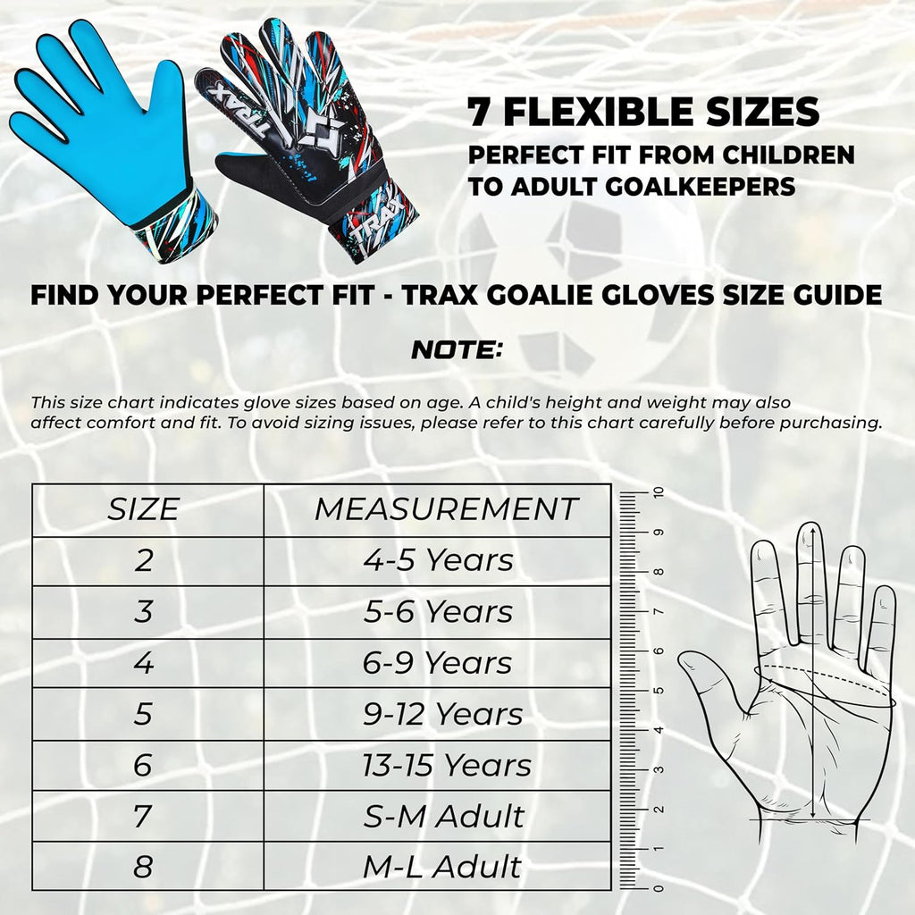 Soccer Goalie Gloves - Youth & Adult Football Goalkeeper Gloves with 4mm Latex Grip & Finger Protection