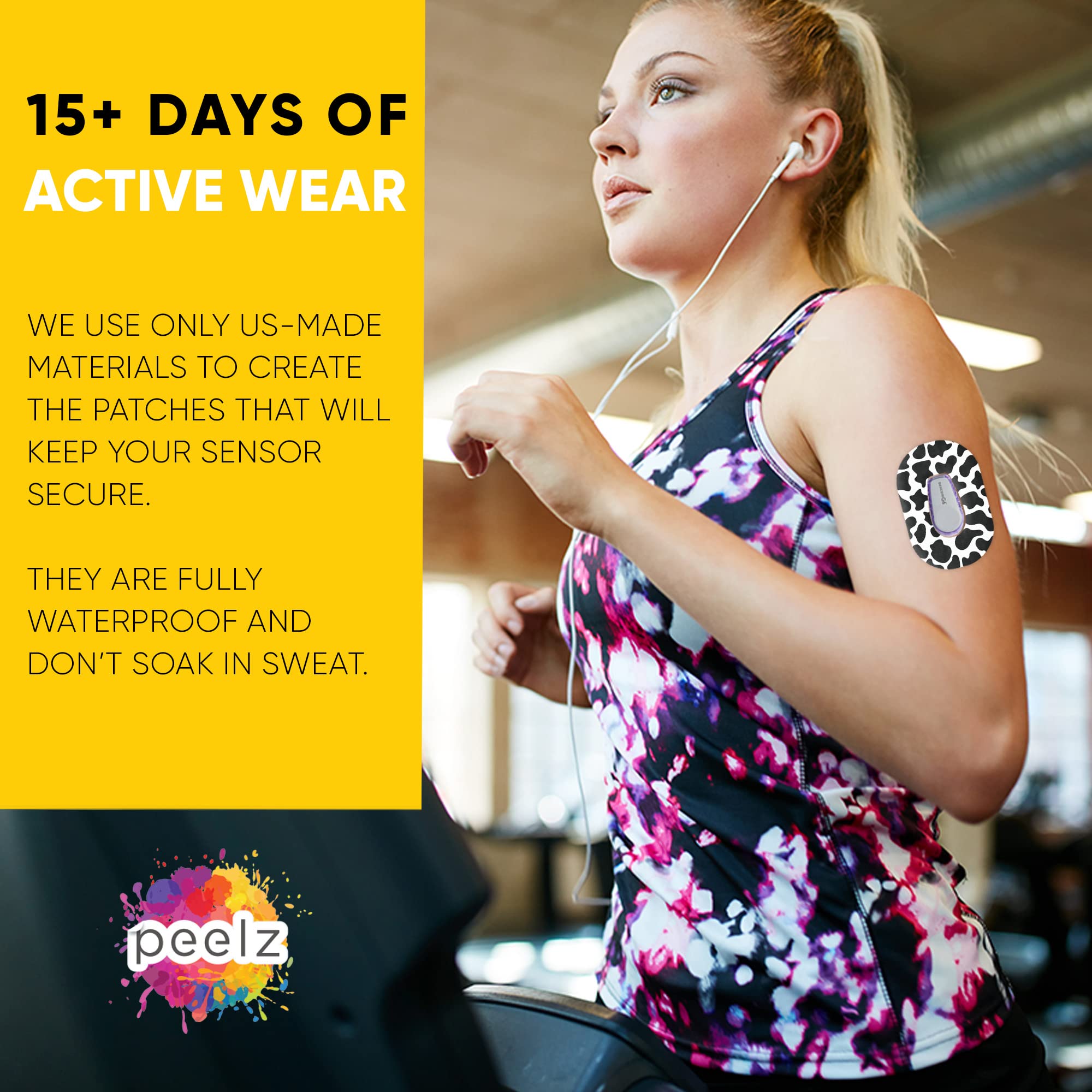 Peelz Dexcom G6 Over Patches – Strong & Waterproof CGM Covers for Active Lifestyles | Keeps Sensor Secure During Workouts, Swimming & Sleep | Long-Lasting, Skin-Friendly Stelo Adhesive (14+ Days)