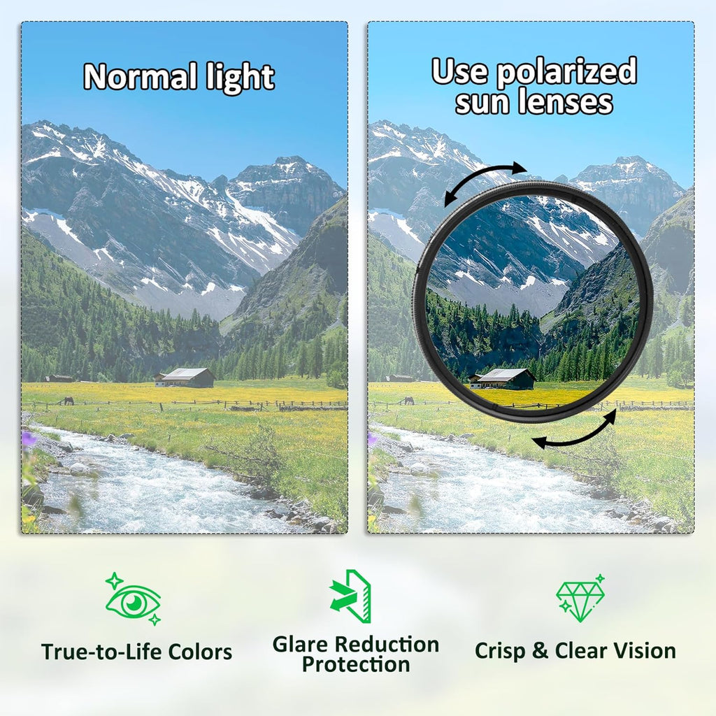 Skiennix Adjustable Tint Sunglasses - Polarized Round Glasses with Manual Tint Control & ND Filter