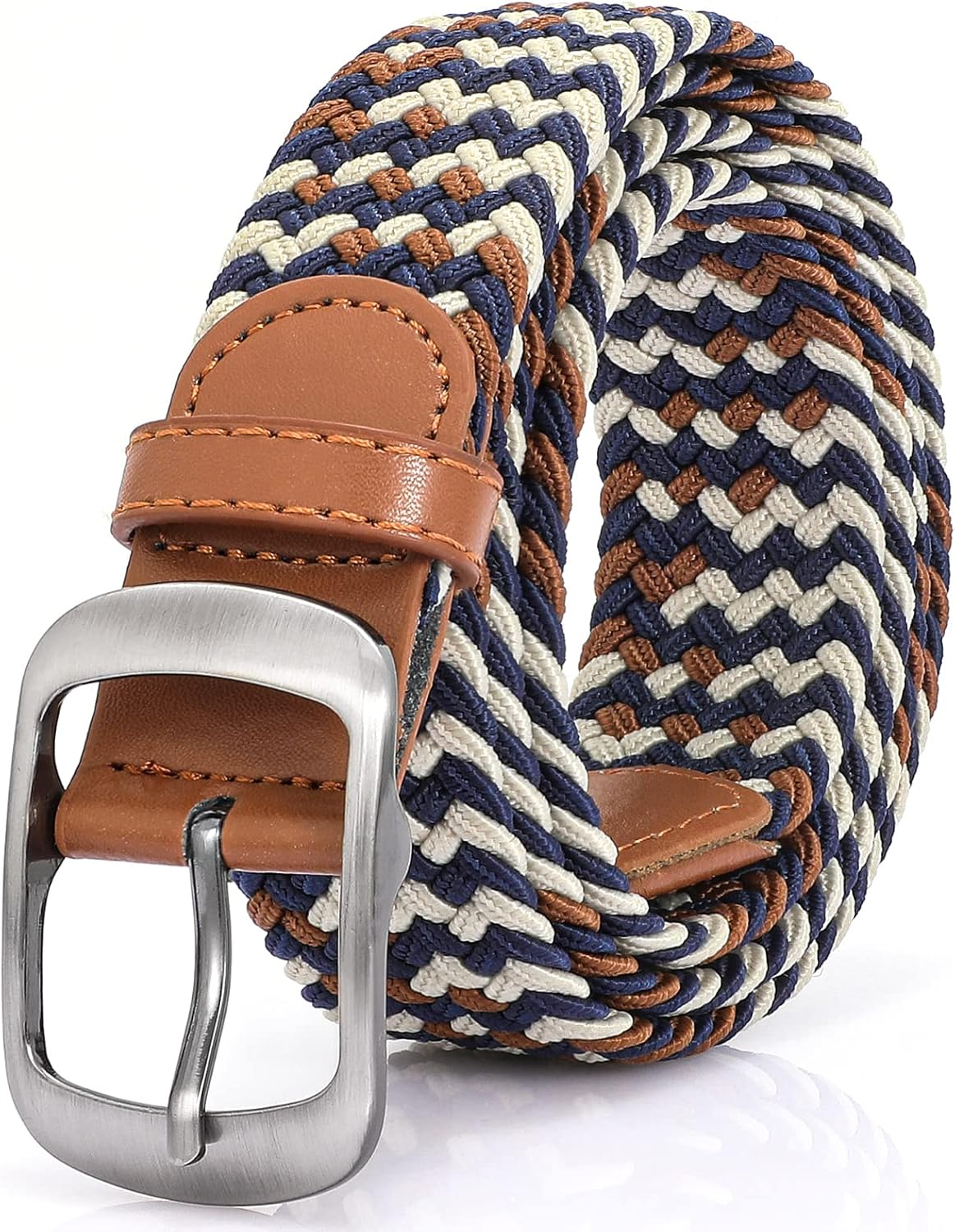 XZQTIVE Braided Stretch Belt - Multicolored Woven Golf Belt for Men & Women | Elastic Jean Belt