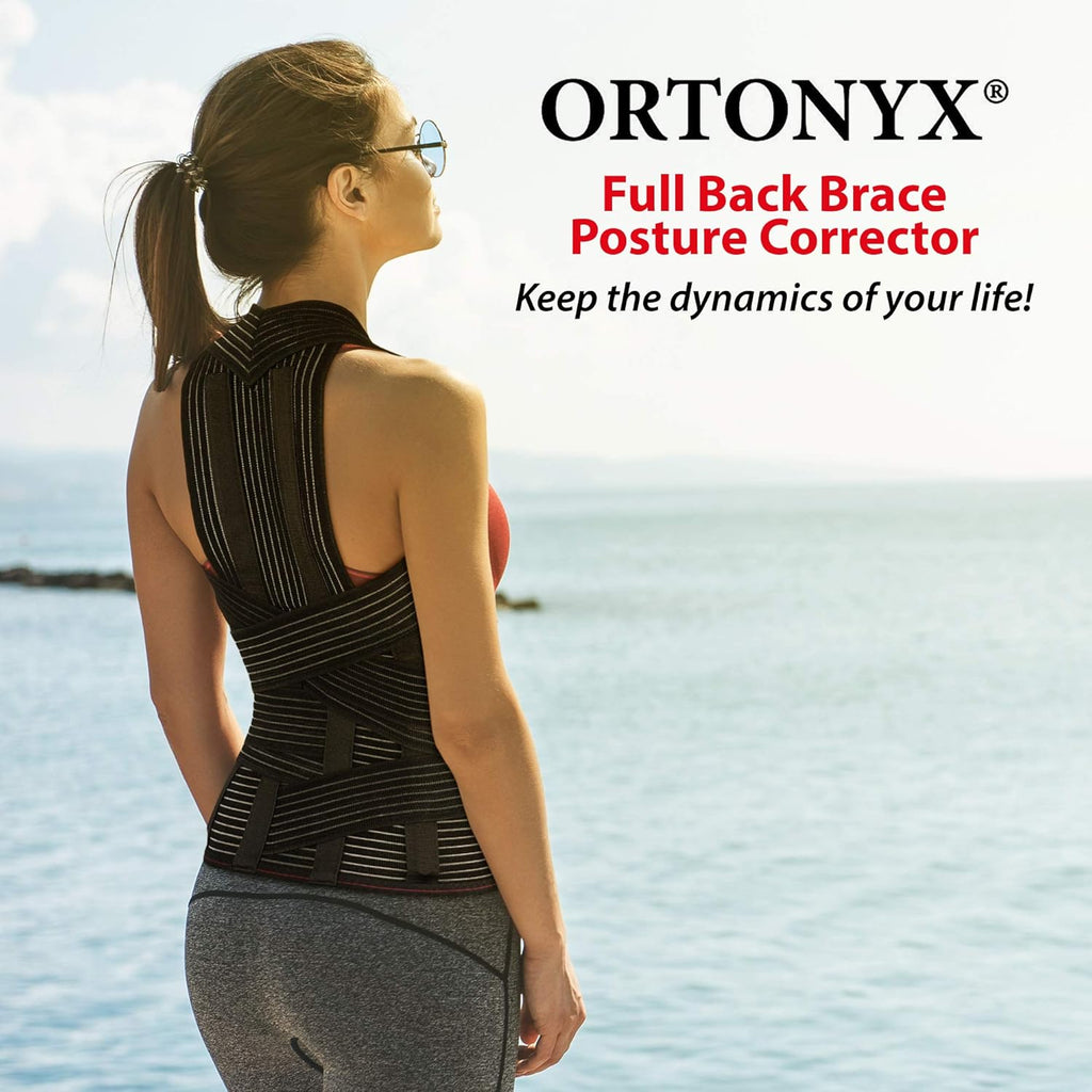ORTONYX TLSO Full Back Support Brace - Lightweight & Breathable Pain Relief for Thoracic Kyphosis & Herniated Disc | ACHB5248-S