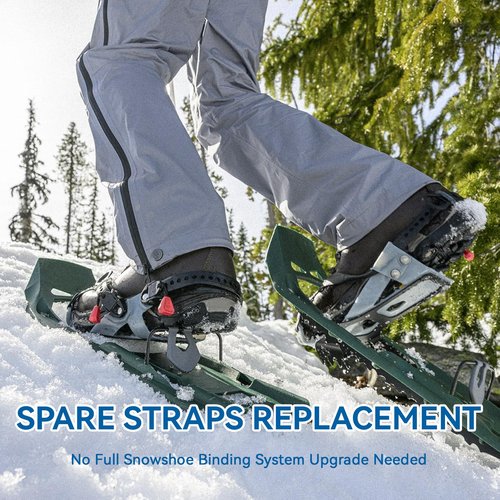 18 Inch Snowshoe Straps Replacement for MSR Snowshoe Binding Straps Kit - Compatible with MSR Denali Evo Ascent Snowshoes & PosiLock Bindings, Black, 2 Pack