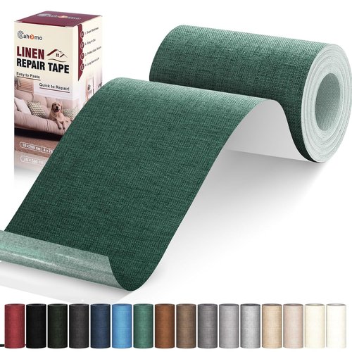 Linen Repair Tape - Self-Adhesive Fabric Patch Kit for Sofas, Chairs & Curtains | 4x79 Inch - Green