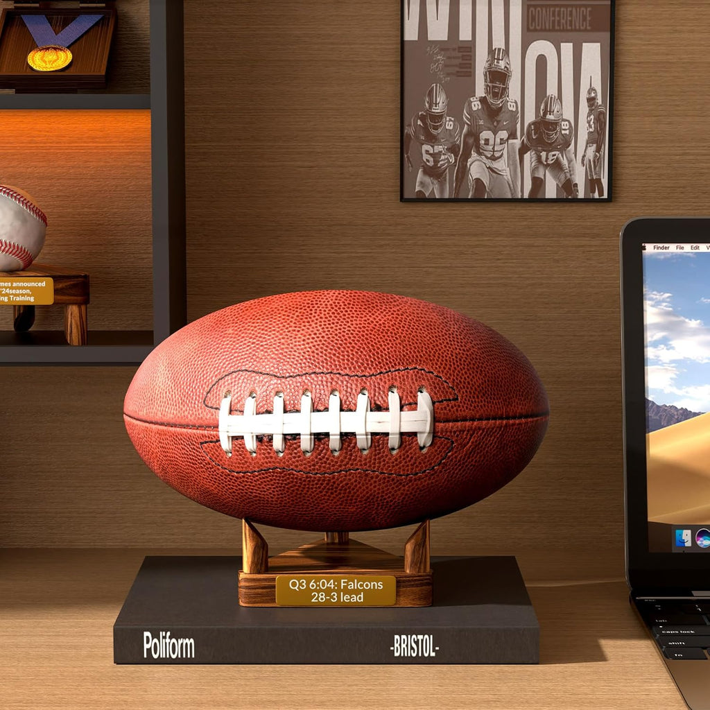 Skiennix Personalized Ball Display Stand - Custom Engraved Solid Walnut Holder for Basketball, Football, Soccer | Multi-Ball Rack for Autographed Sports Memorabilia