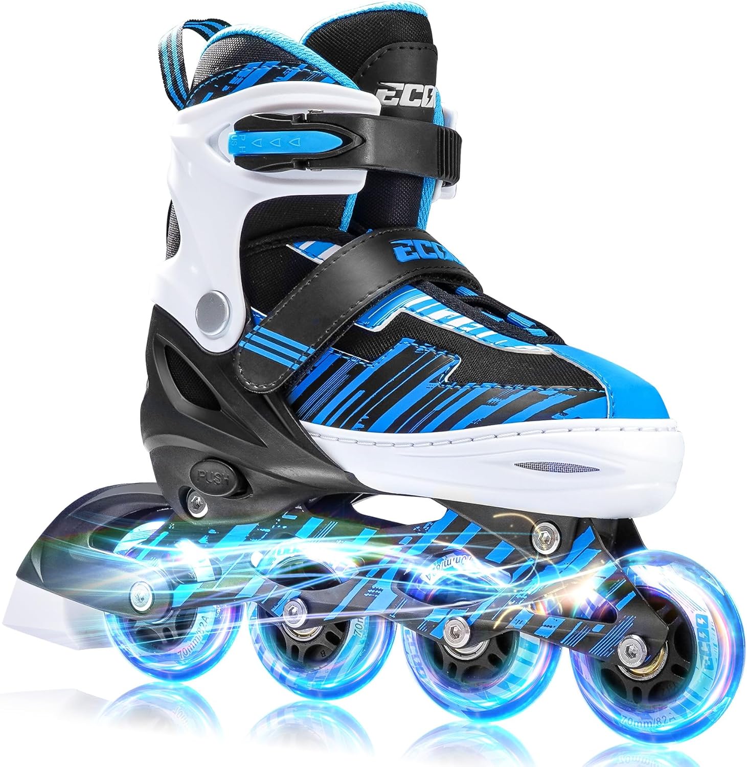 Skiennix Adjustable Inline Skates for Kids | Light-Up Wheels | Ages 5-12 | Perfect for Beginners