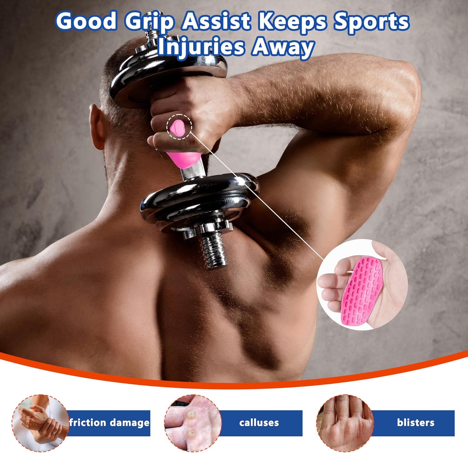 Ryptfit Silicone Gym Grips - Anti-Slip Weightlifting Gloves for Men & Women | Perfect for Barbell & Pull-Ups