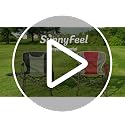 Sunnyfeel Red Oversized Camping Director Chair with Side Table & Storage