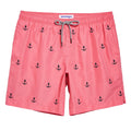 MaaMgic Mens Quick Dry Anchor Swim Trunks with Mesh Lining Swimwear Bathing Suits,Red-glm009,Small