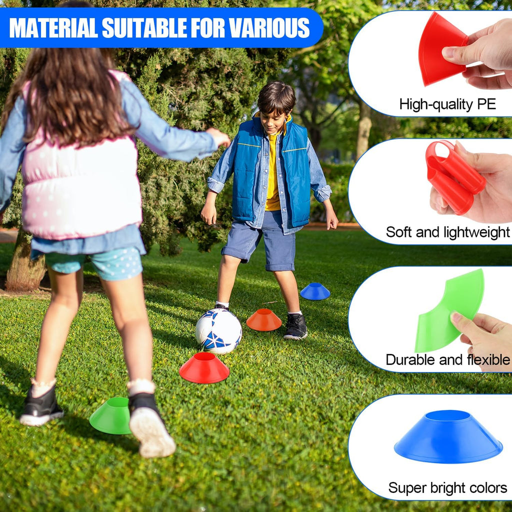 Skiennix 25pcs Soccer Cones - Premium Flexible Agility Training Cones with Mesh Bag for Sports Drills