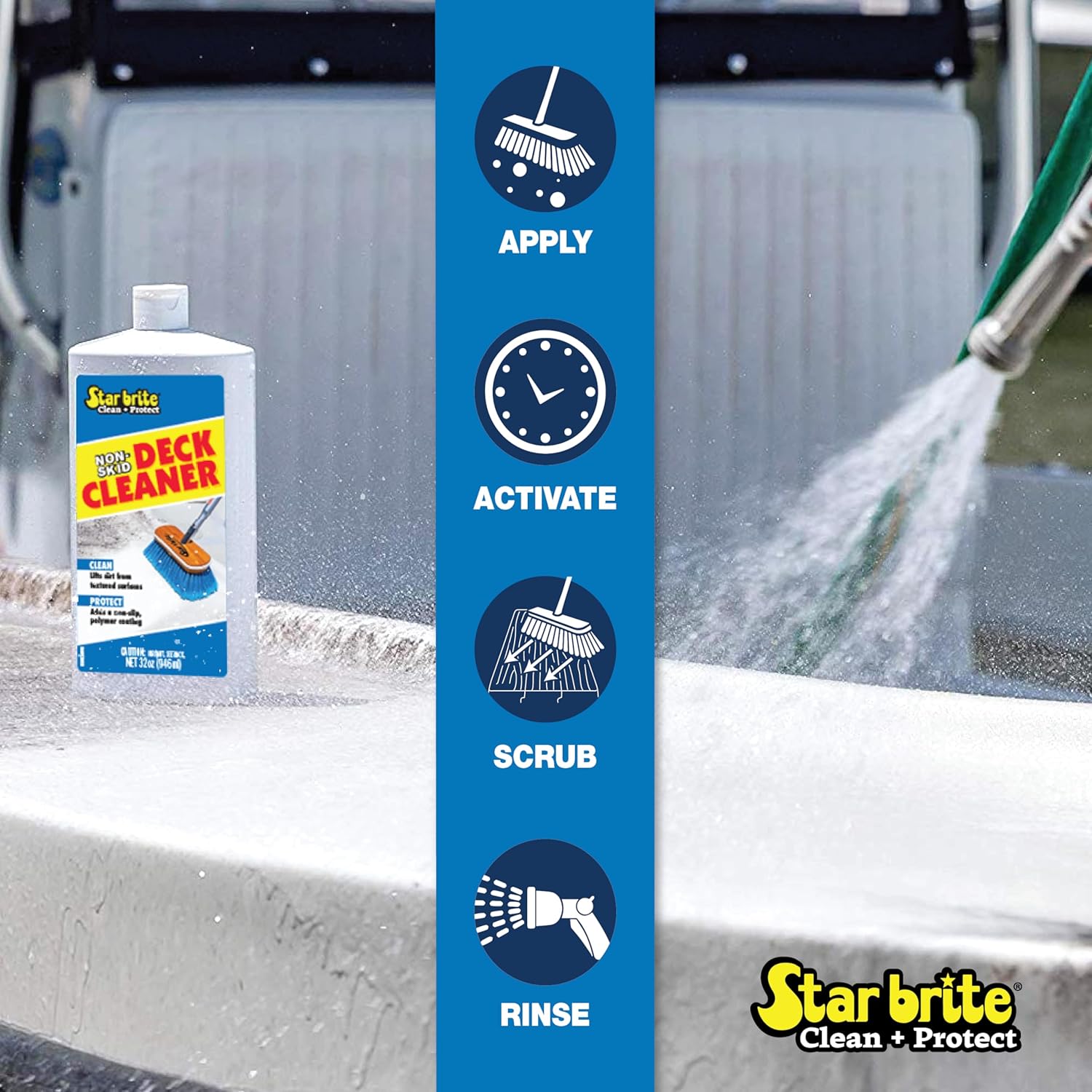 STAR BRITE Non-Skid Deck Cleaner - Ultimate Boat Deck Wash for Fiberglass, Vinyl & Metal Surfaces