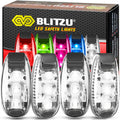 Skiennix LED Safety Lights - High Visibility Clip-On Strobe Lights for Night Walking, Running & Hiking | 4 Pack