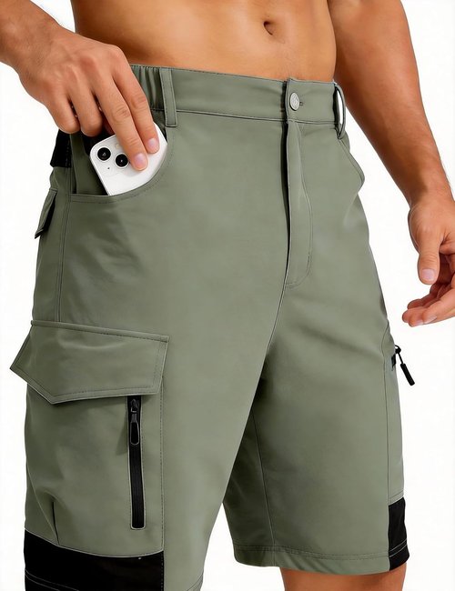 EZRUN Men's Tactical Cargo Shorts - Quick-Dry Outdoor Shorts with Multi-Pockets for Fishing & Travel