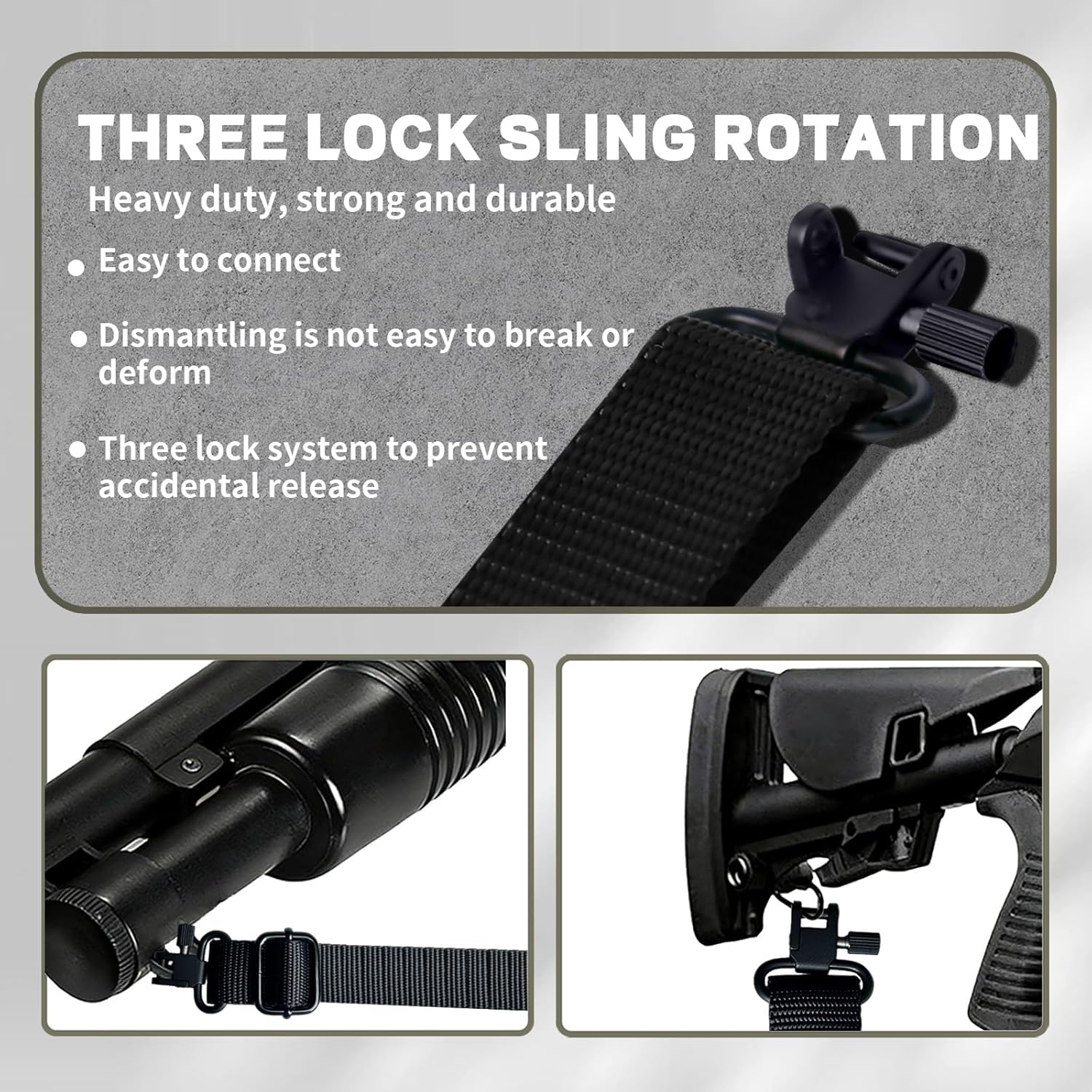 Skiennix Adjustable Paracord Rifle Sling - Heavy-Duty 2-Point Design for Hunting | Includes Swivel Mount