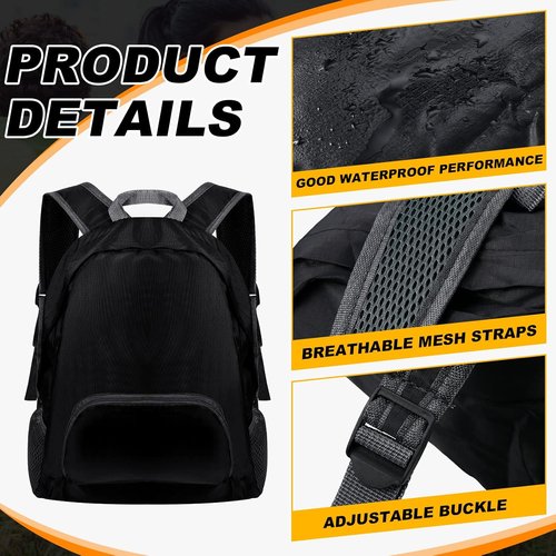 Dunzy Foldable Backpacks - 12 Pcs Lightweight Bulk Pack for Travel & Events | Black Color