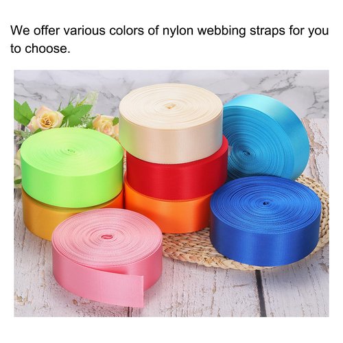 MECCANIXITY Flat Nylon Webbing Strap 3/8 Inch 50 Yards Polypropylene Webbing Lake Blue for Backpack, Luggage-Rack, Outdoor Climbing, DIY Craft
