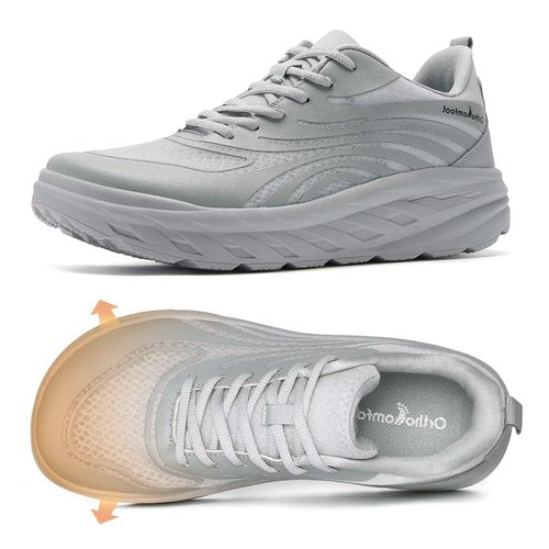 Women's Orthopedic Diabetic Wide Tennis Shoes: Comfortable Plantar Fasciitis Arch Support Orthotic Flat Feet Walking Shoes, Casual Neuropathy Outdoor Cycling Sports Tennis Sneakers Gray Size 10