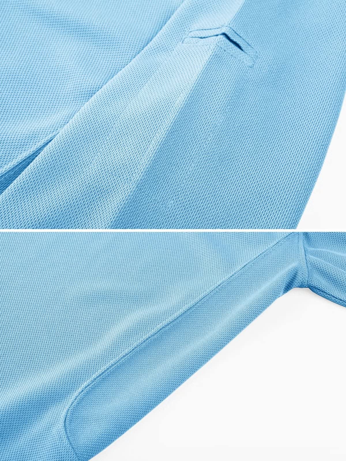 MAGCOMSEN Mens Polo Shirts Short Sleeve Golf Shirts Work Shirts Quick Dry Shirts Summer Tactical Shirts Sky Blue S