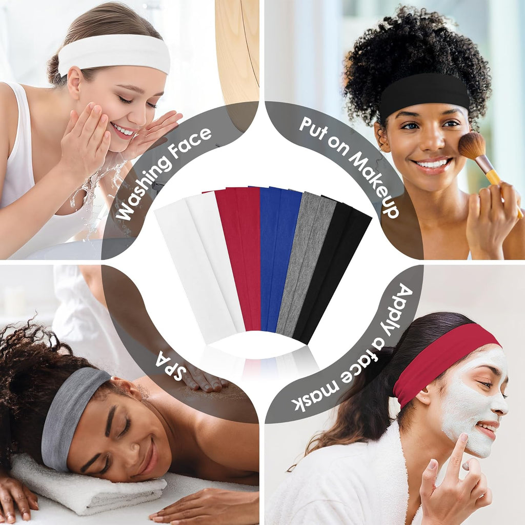 Skiennix 10 PCS Headbands - Non-Slip Cotton for Sports & Outdoor Activities | Perfect for Running, Yoga, Gym