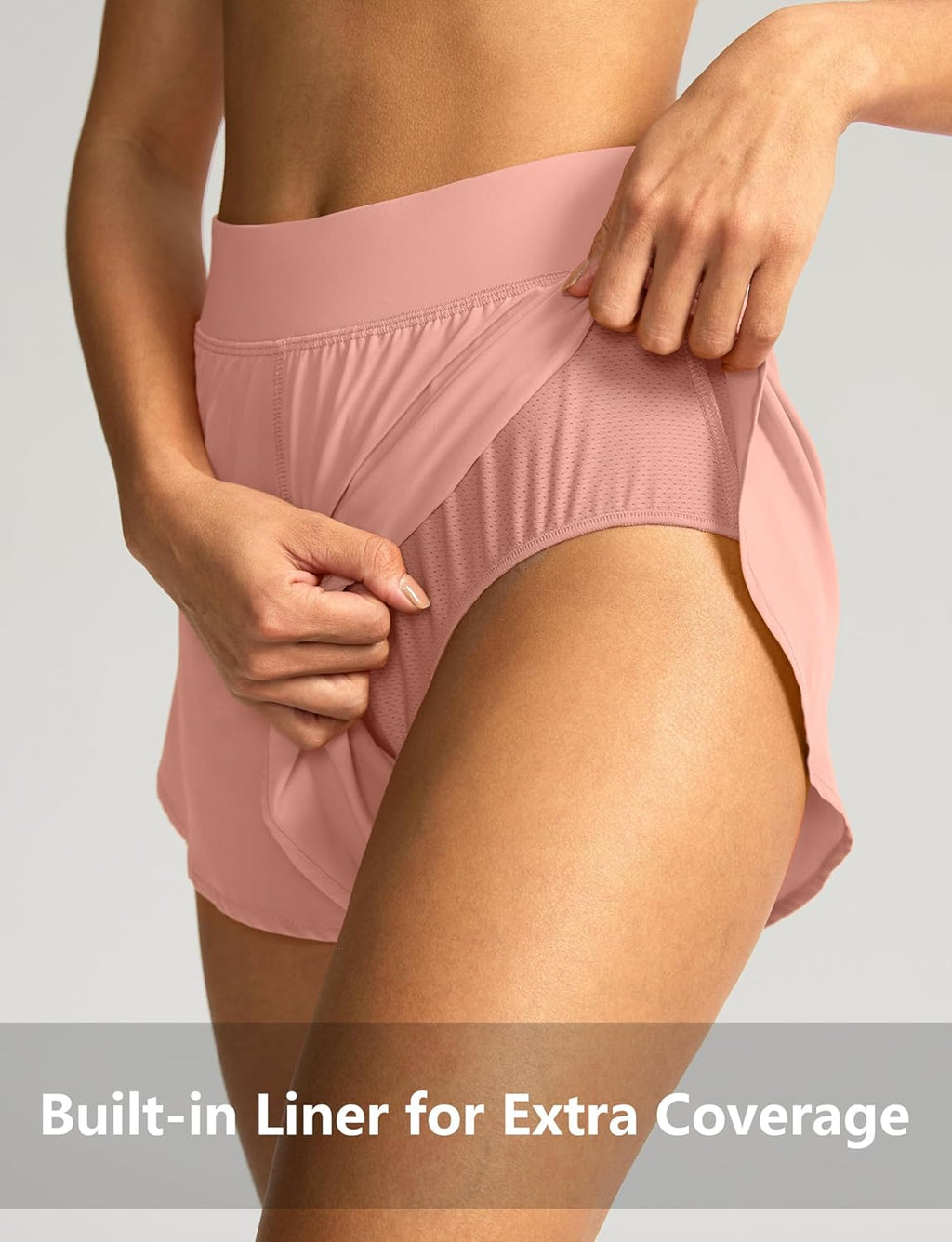 Soothfeel High Waisted Running Shorts for Women - Quick Dry Dolphin Style Gym Workout Shorts