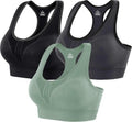 Heathyoga High Support Sports Bra - Padded Racerback Workout Bra Set for Women | Comfortable Fit