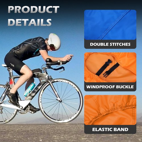Jurmon Bike Cover Outdoor Waterproof Bicycle Covers Rain Sun UV Dust Wind Proof with Lock Hole for Ebike Electric Bike Mountain Road Bike (blue, XL Size for 1 bike)