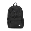 Champion Kids' Bungee Backpack with Padded Straps, Water Bottle Pocket, Carry Handle for Daily Use, Black, One Size