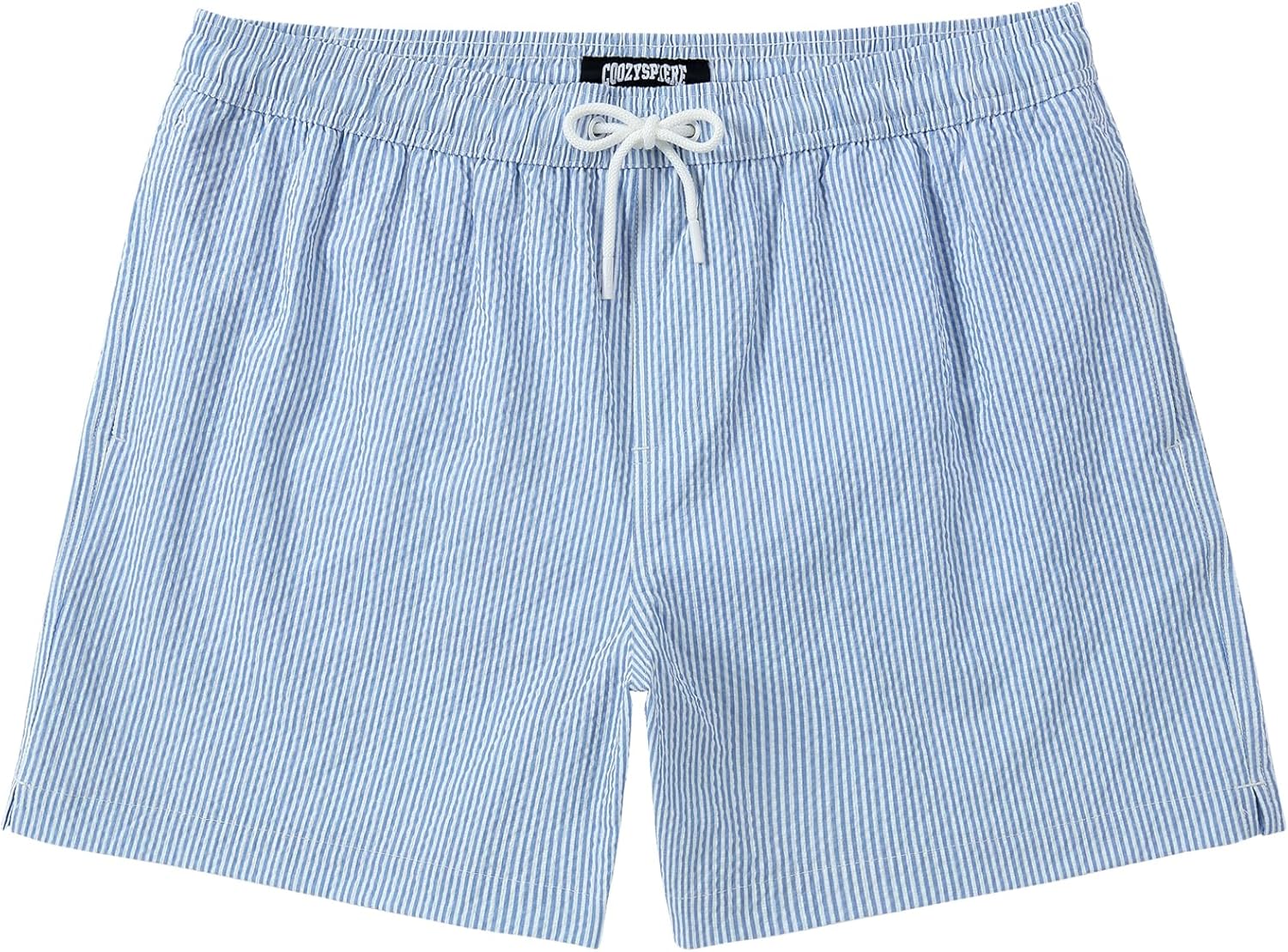 Skiennix Men's Swim Shorts - Quick Dry Seersucker Swimming Trunks with Pockets | Available in 5"/7"/9" Sizes