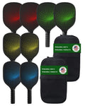 8-Pack Pickleball Paddles Set - Wooden Rackets with Fiberglass Surface & Polypropylene Honeycomb Core, Includes 2 Portable Carry Bags for Indoor/Outdoor Play