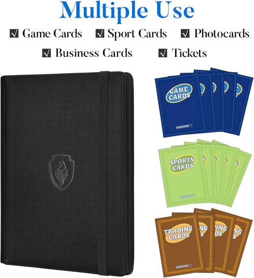 Fabmaker Premium 9 Pocket Card Binder - Sturdy Trading Card Album for 360 Cards | Sleek Black Design