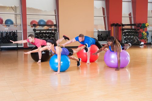 Black Mountain Products Yoga Stability Ball - Antiburst Design, 2000 Lbs Capacity, Includes Foot Pump & Plug