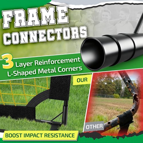 Happy Jump Portable Soccer Goal - 7x5 FT & 5x3.6 FT | Durable Design for Youth Ages 6-14