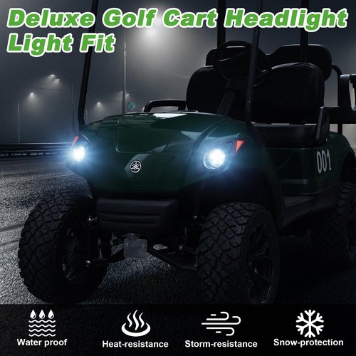 10L0L Golf Cart Head Light Kit for YAMAHA Drive G29 2007-2016 Gas or Electric Golf Cart - Front Driver Side and Passenger Side Replace 12V Headlights Light Kit Assembly, 3Pin Connector Included