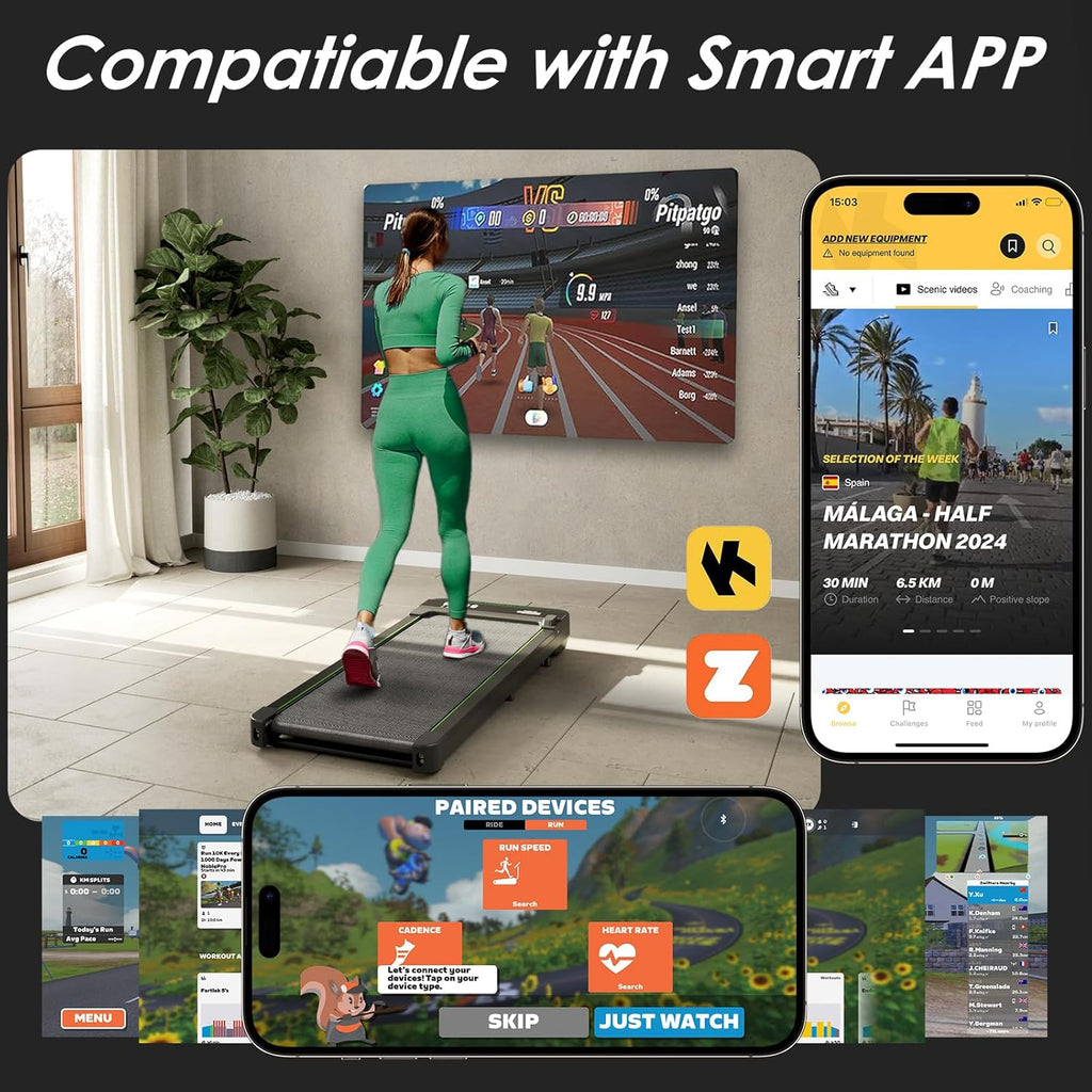 Skiennix 3-in-1 Treadmill - Portable Under Desk Walking Pad with Incline & Remote Control | LED Display