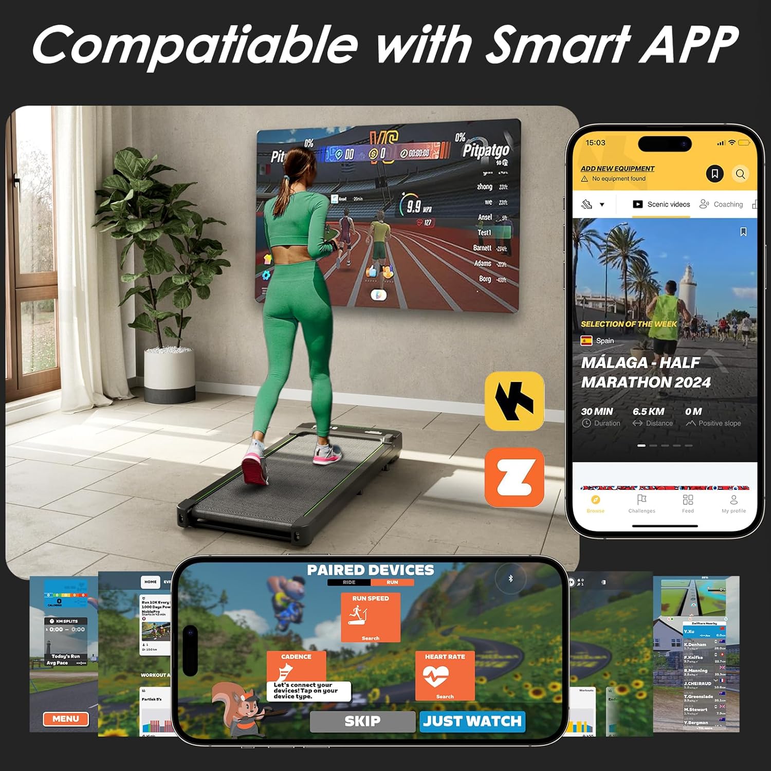 Skiennix 3-in-1 Treadmill - Portable Under Desk Walking Pad with Incline & Remote Control | LED Display
