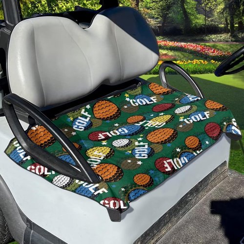 GULANGYU Golf Cart Seat Covers,Green Golf Cart Seat Towel Blanket,Golf Cart Accessories