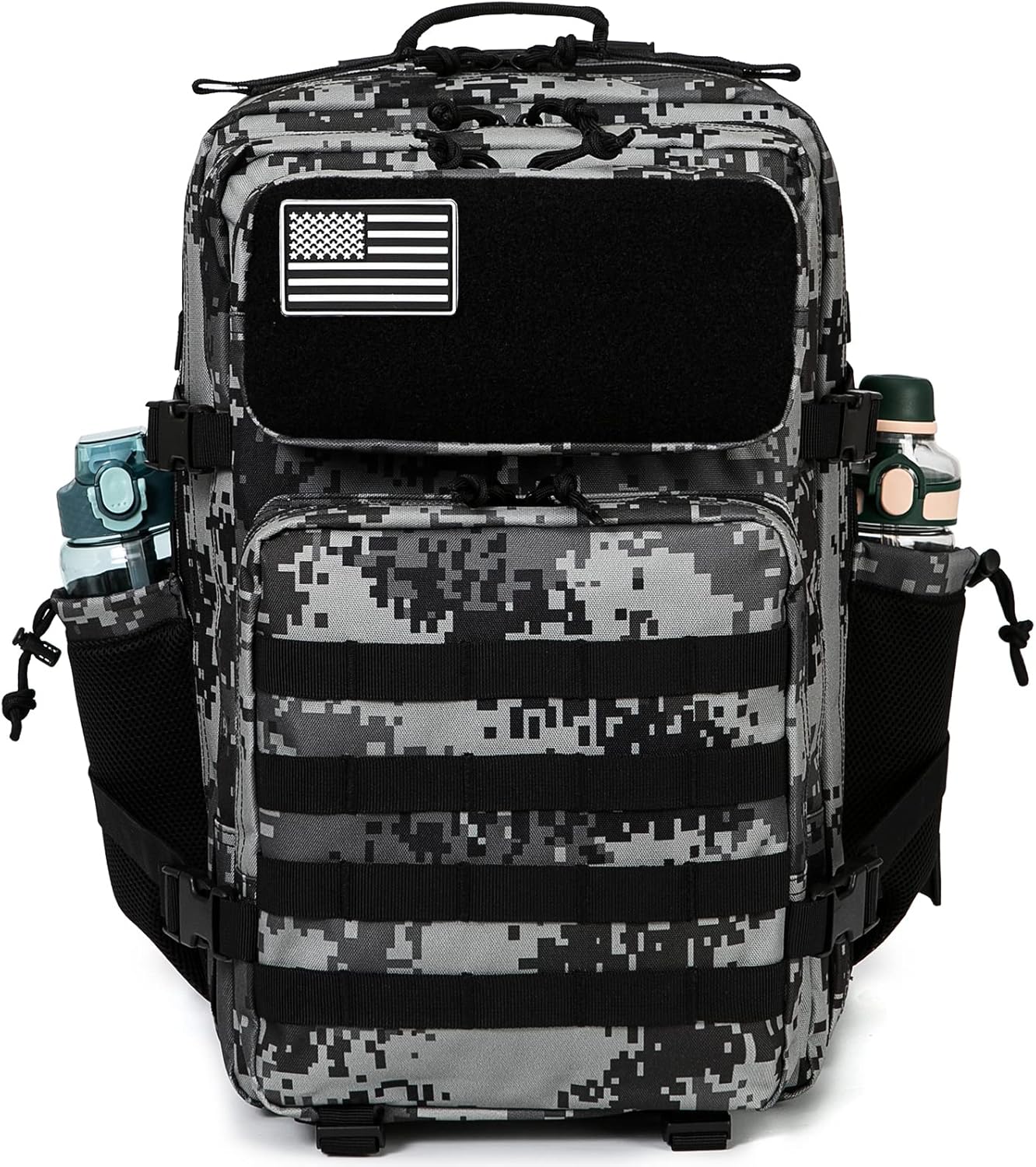 QT&QY Military Tactical Backpack - 25L/45L Molle Daypack for Men | Durable Hiking Rucksack with Bottle Holder