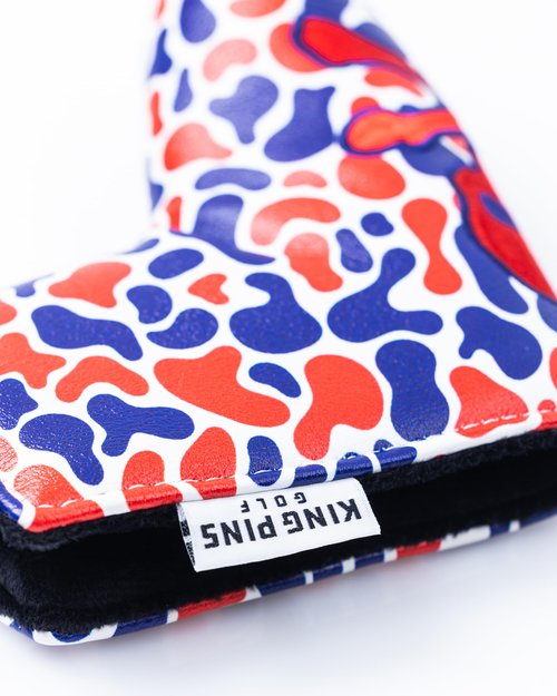 King Pins Golf Red White Blue Camo Headcovers - Premium Quality Golf Headcovers. Embroidered Hand-Made Leather, Stylish Golf Club Cover - Customize Your Golf Bag (Blade)