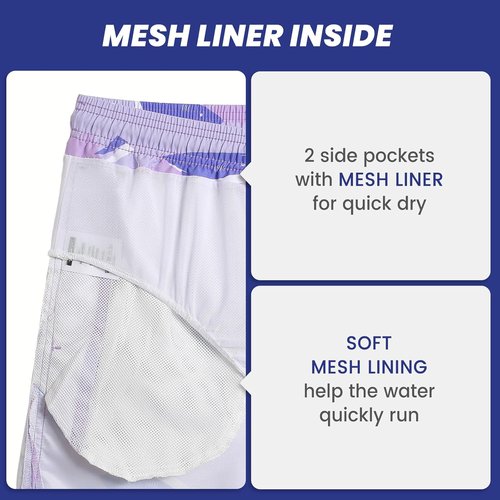 Maamgic Men's Swim Trunks - Quick Dry Bathing Suits with Mesh Lining | 7-Inch Length, Fun Design