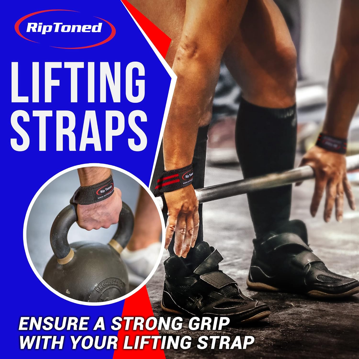 Rip Toned Performance Wrist Straps - 23" Padded Weightlifting Straps for Men & Women | Ideal for Deadlifts & Strength Training