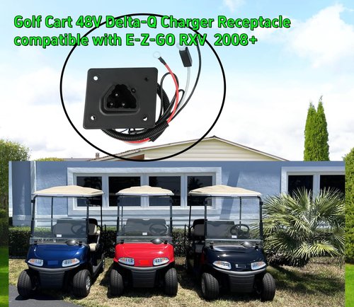 Dr.Acces Golf Cart 48V Delta-Q Charger Receptacle for EZGO RXV Carts 2008+Replace OEM#602529