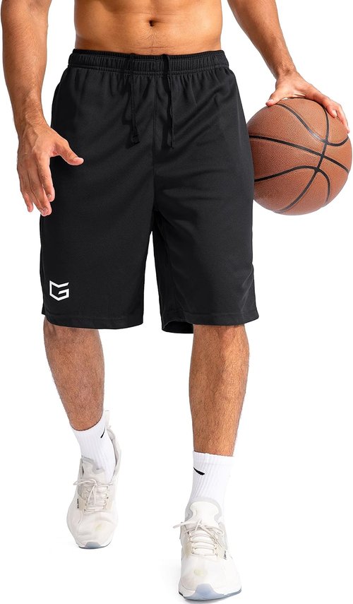 G Gradual Men's Basketball Shorts - Lightweight Quick-Dry Athletic Shorts with Zipper Pockets | 11" Long