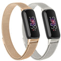 Oumida Mesh Metal Band Compatible with Fitbit Luxe Band, Stainless Steel Adjustable Loop Strap Women Men Replacement Bands for Luxe Health &-Fitness-Tracker, Starlight+Champagne Gold