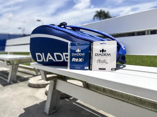 Diadem Pro X Tennis String Set - High-Performance Poly, Hexagon Design, Multiple Gauges for Power & Spin, 40 feet/12.2m, Blue, 18 (1.15mm)